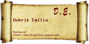 Dobrik Emília névjegykártya